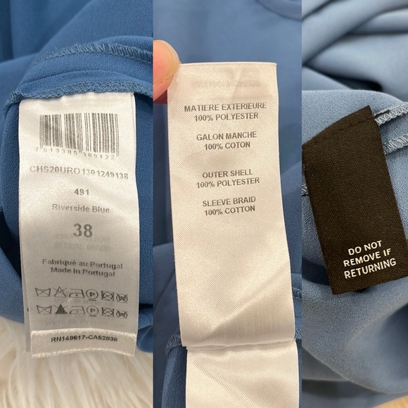 See by Chloe Riverside Blue Tie Sleeve Shift Dress - Picture 10 of 16